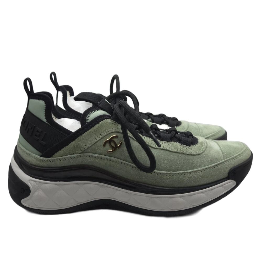 Chanel Mint Green Suede Sneakers, EU 36 (US 6)